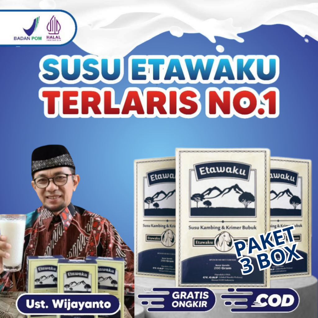 

Etawaku Platinum 3 Box Susu Etawa Bubuk Rendah Gula Tinggi Kalsium Menjaga Kesehatan Pernafasan
