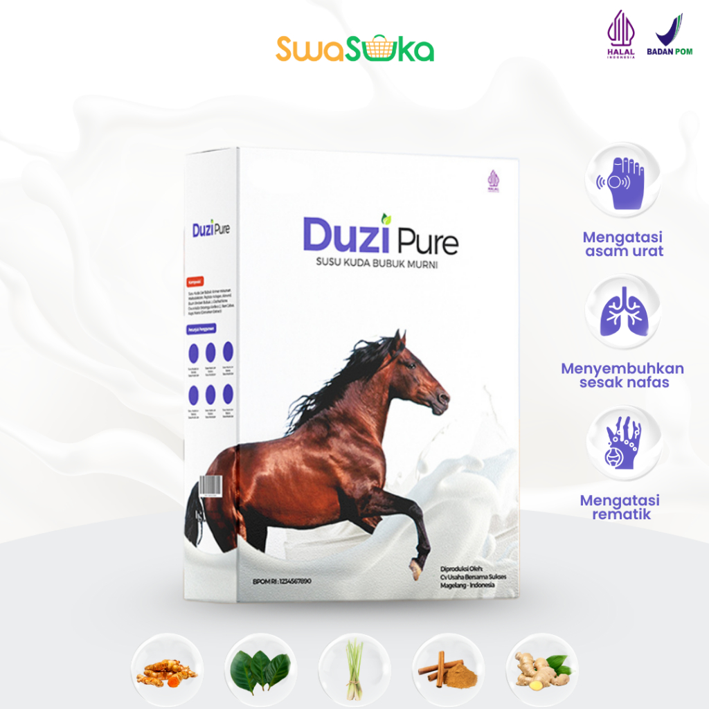 

Duzi Pure Susu Kuda Liar Lombok Bubuk Kolostrum Murni Herbal Mengobati Nyeri Sendi Lutut 200 Gram