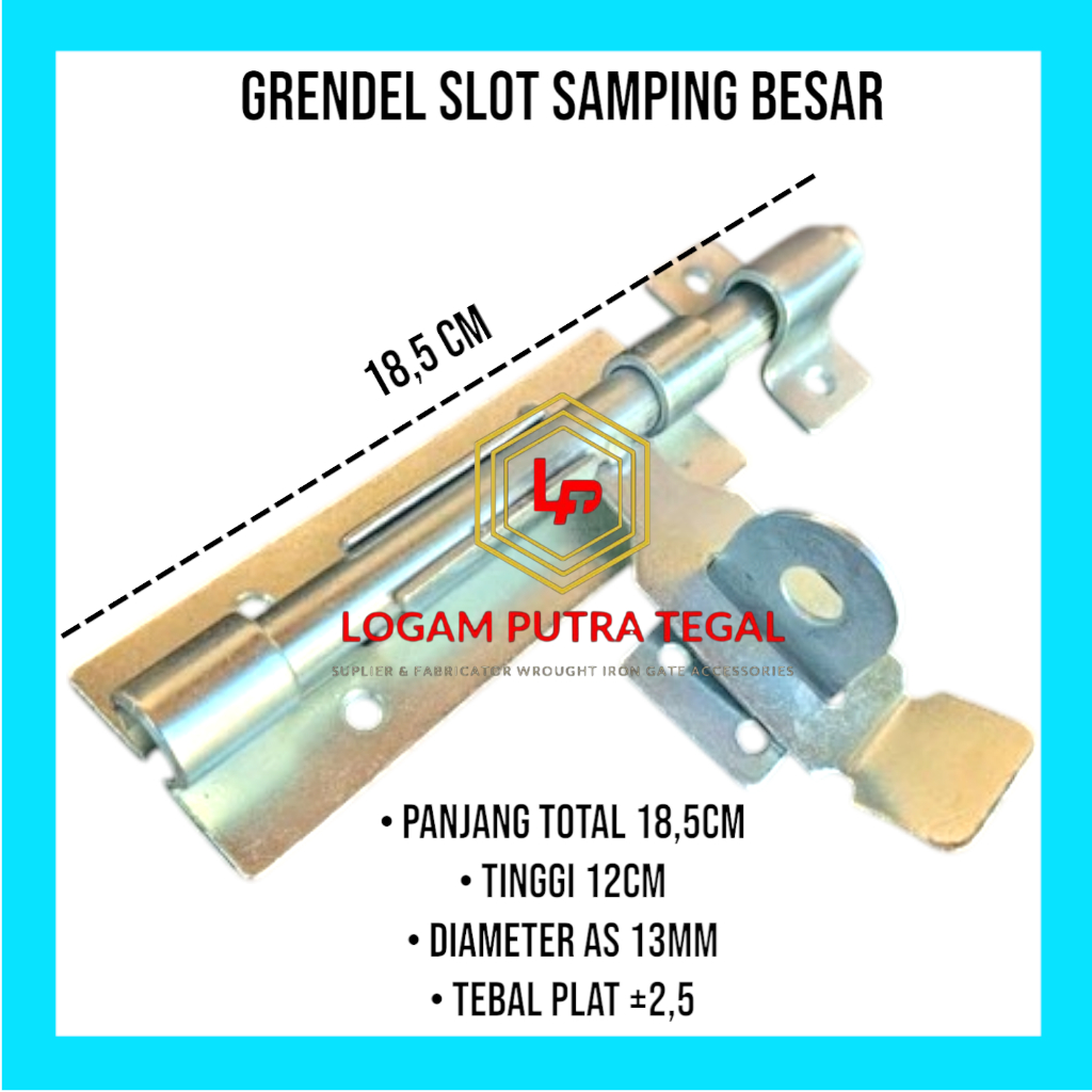 Grendel slot samping besar | aksesoris pintu besi dll