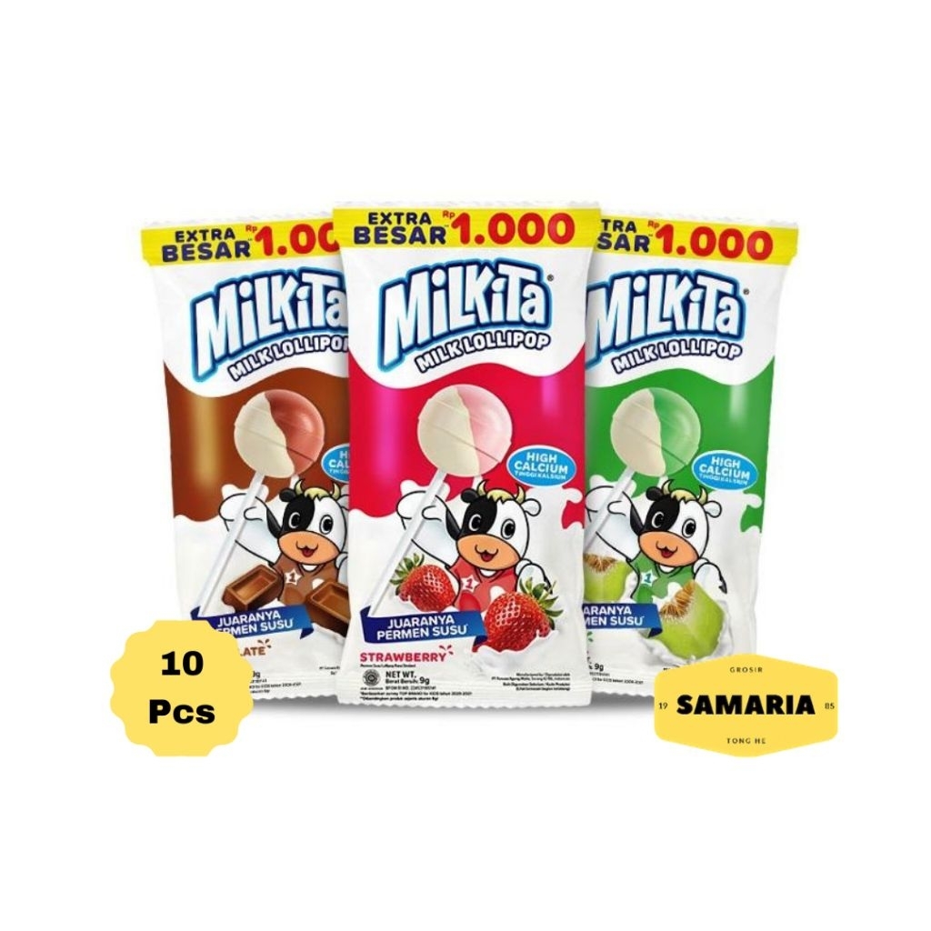 

1 Gantung Permen Loli Susu Milkita Kemasan 9 Gram (Isi 10 Pcs)