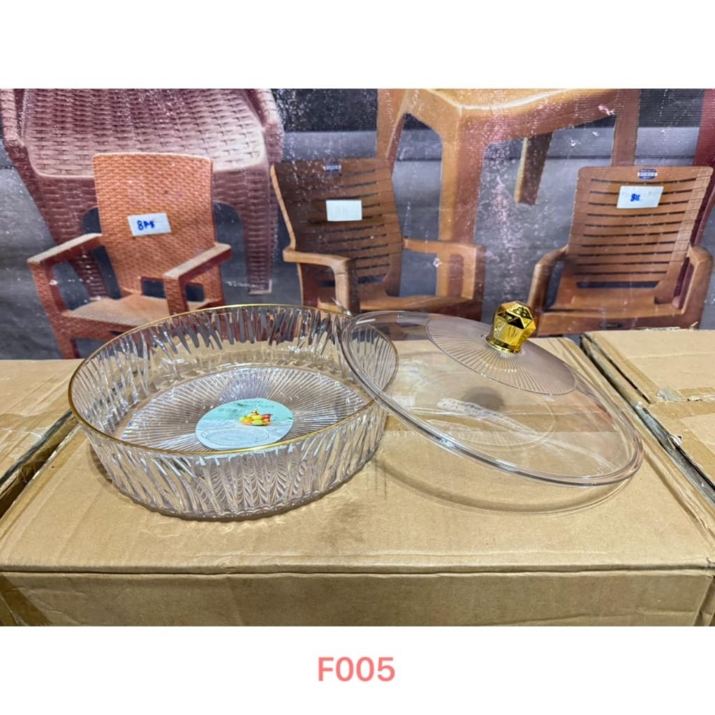 WADAH TUTUP BULAT TRANSPARAN AKRILIK F005