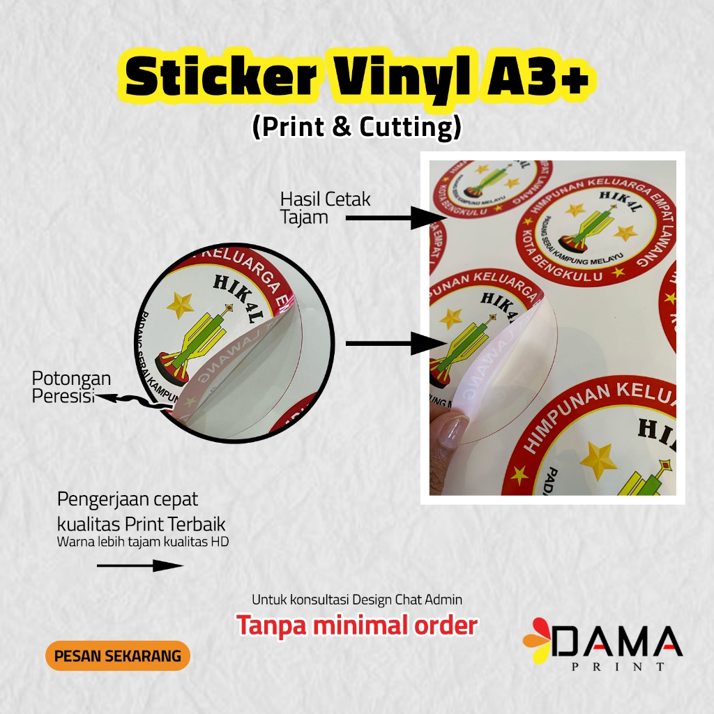 

Stiker Murah / Stiker Vinyl Quantac / Stiker Cutting / Stiker Anti Air / Stiker Transparan Cutting