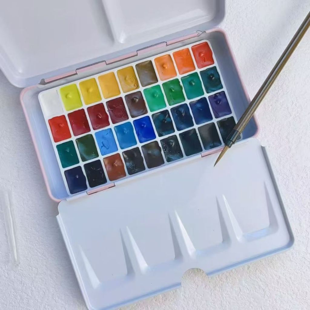 

Mali watercolor pigment packaging 24 colors and 36 colors solid watercolor beginner's sketching set