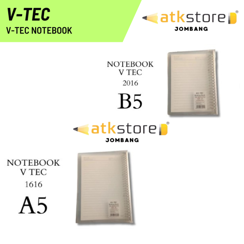 

V-TEC Notebook NB 2115 70 Sheets - 70 Gsm Soft Rubber Ring / Binder VTEC / Notebook Binding