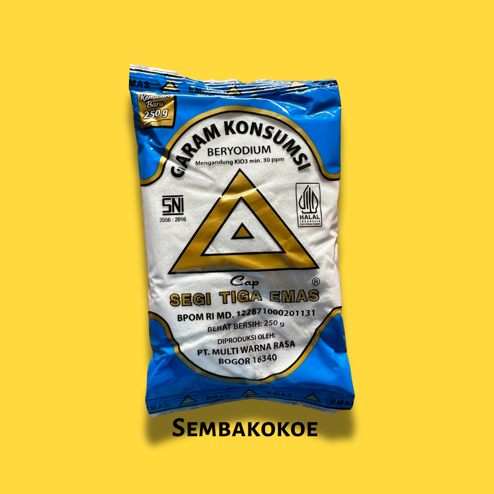 

Garam Konsumsi Beryodium 250gr – Cap Segi Tiga Emas | Irit, Halal, SNI