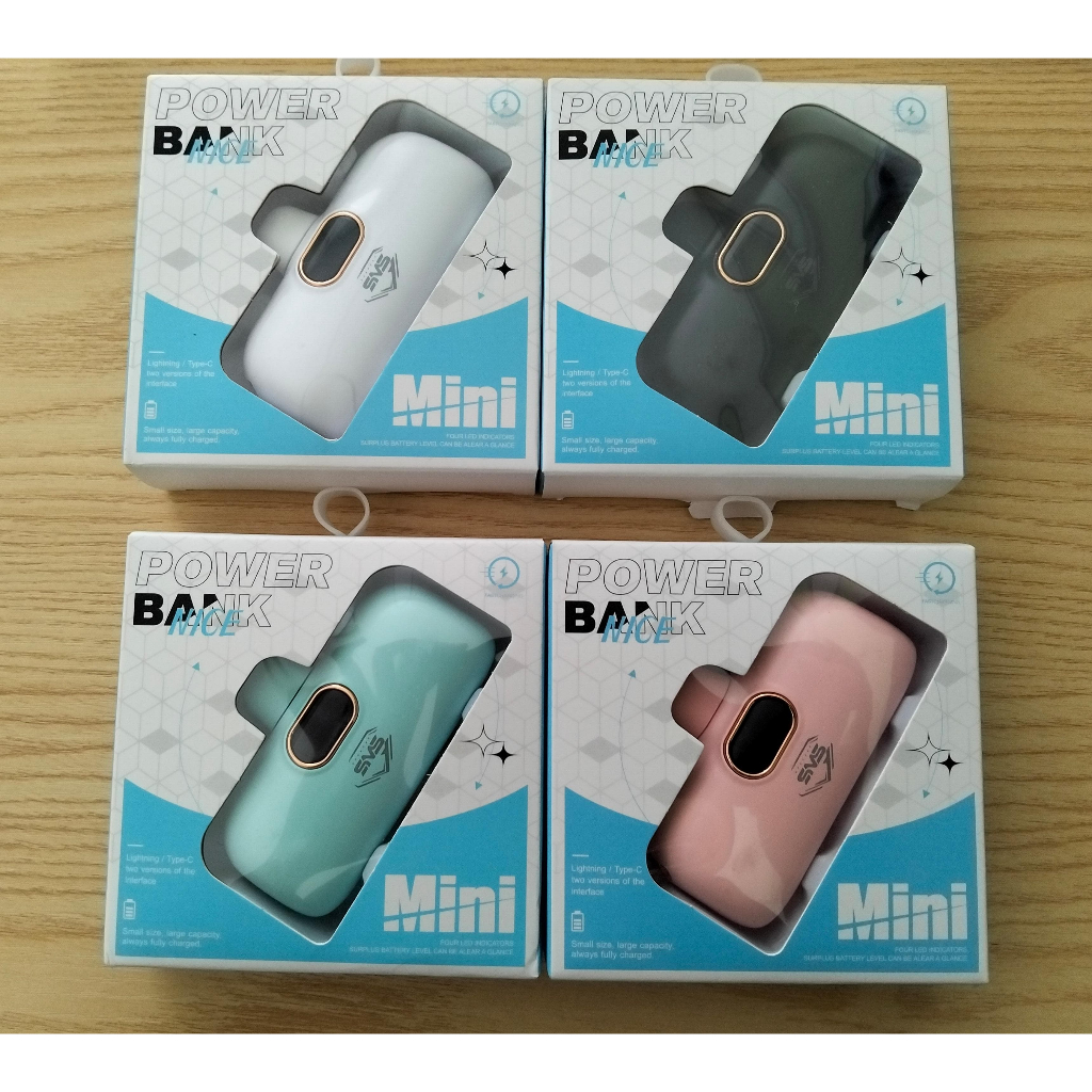 Power bank mini 5000MAH merek by SMS type c fast android iphone charger casan HP tanpa kabel PB powe