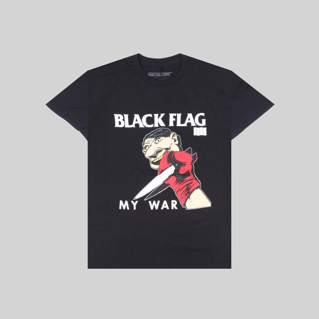 Tshirt BLACK FLAG MY WAR BLACK Kaos Band Reguler Pria Original