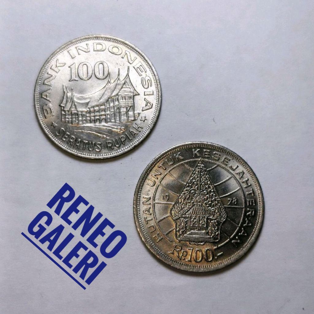 Berkilau Koin Rp 100 Rupiah Tipis Tahun 1978 Rumah Gadang Gunung Wayang Uang Kuno logam Indonesia gr