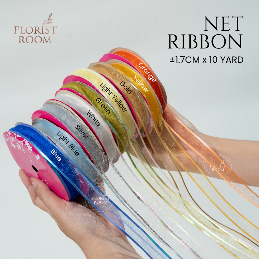 

Net Ribbon - 1.7 cm x 10 yard - Pita Kain Transparent