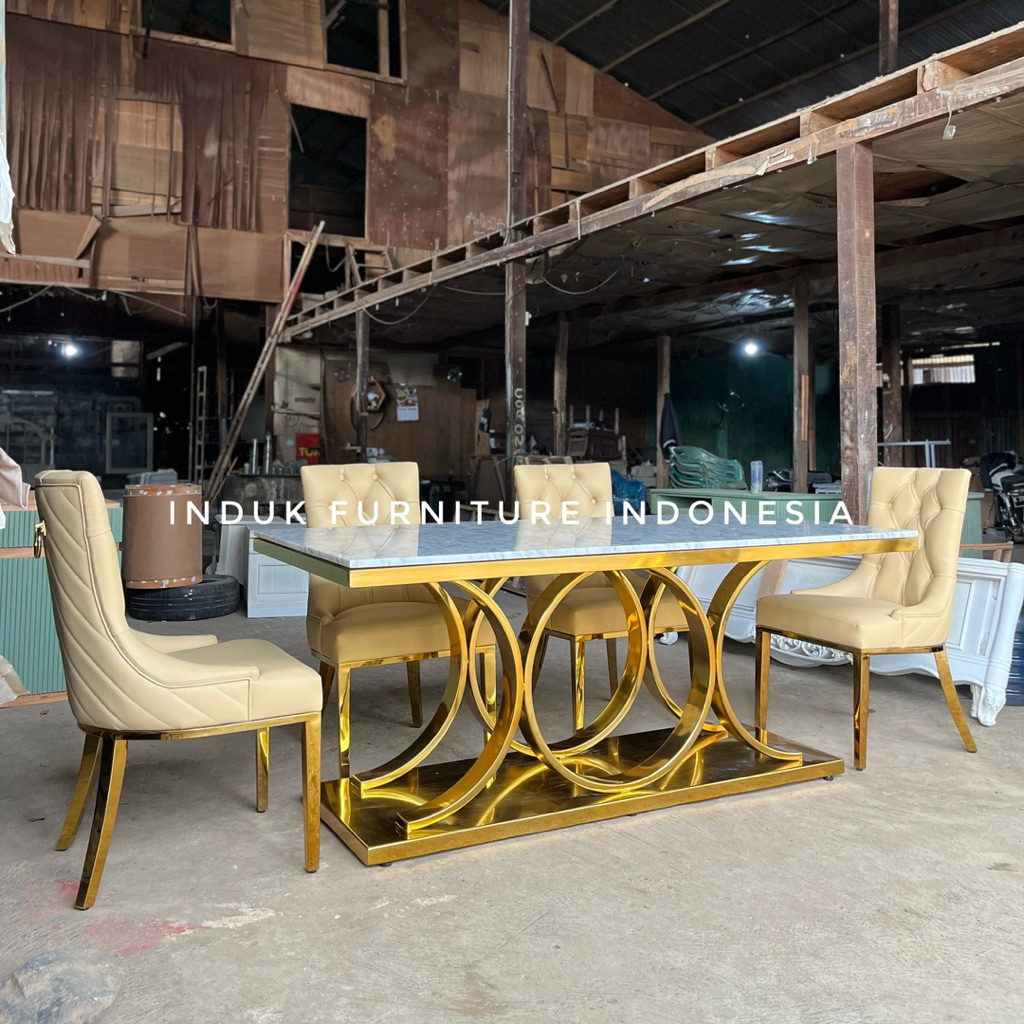 SET MEJA MAKAN 6 KURSI STAINLESS ( Pesanan )