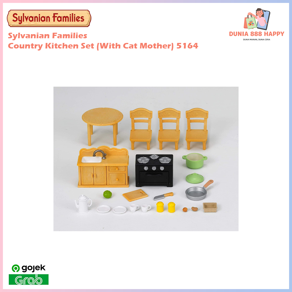 Sylvanian Families Country Kitchen Set (With Cat Mother) 5164