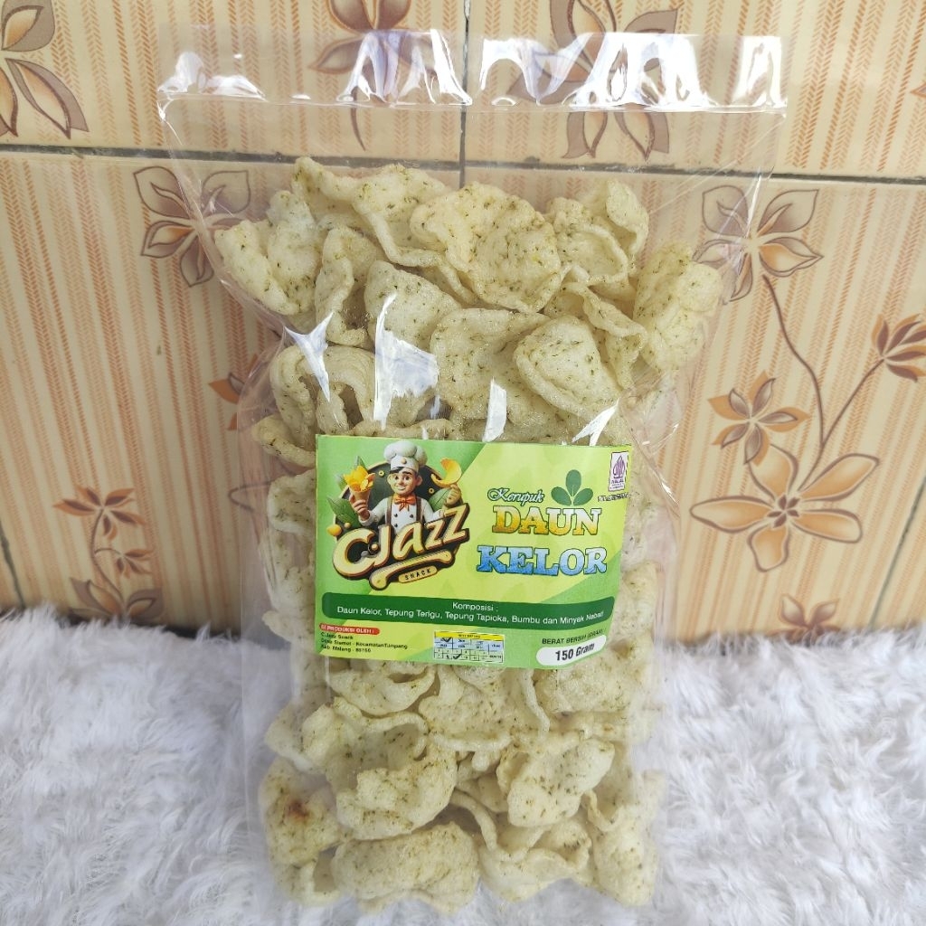 

Kerupuk / Keripik rasa Daun Kelor / Camilan Krupuk Alami