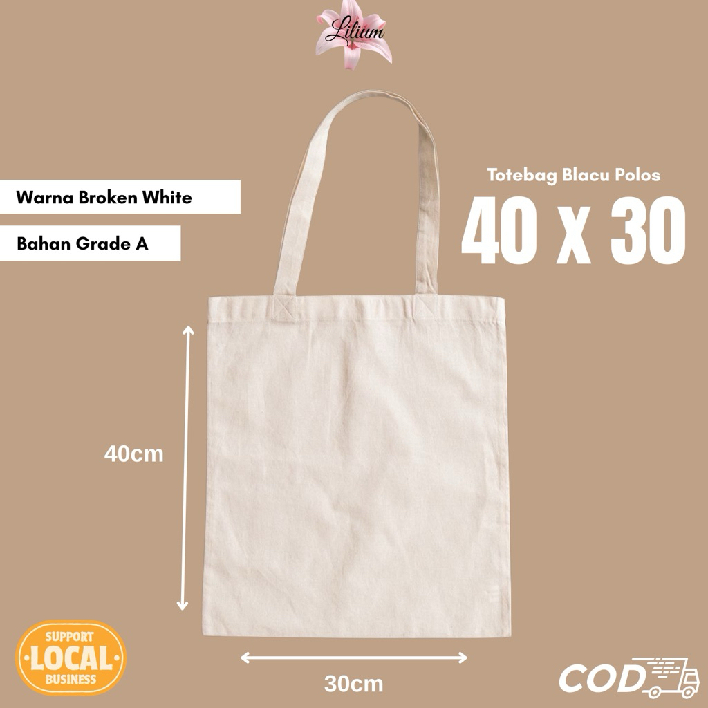 Totebag Blacu Polos |Totebag Berbagai Ukuran Besar | Tas Blacu Tote Bag Belanja Shopping Totebag Pol