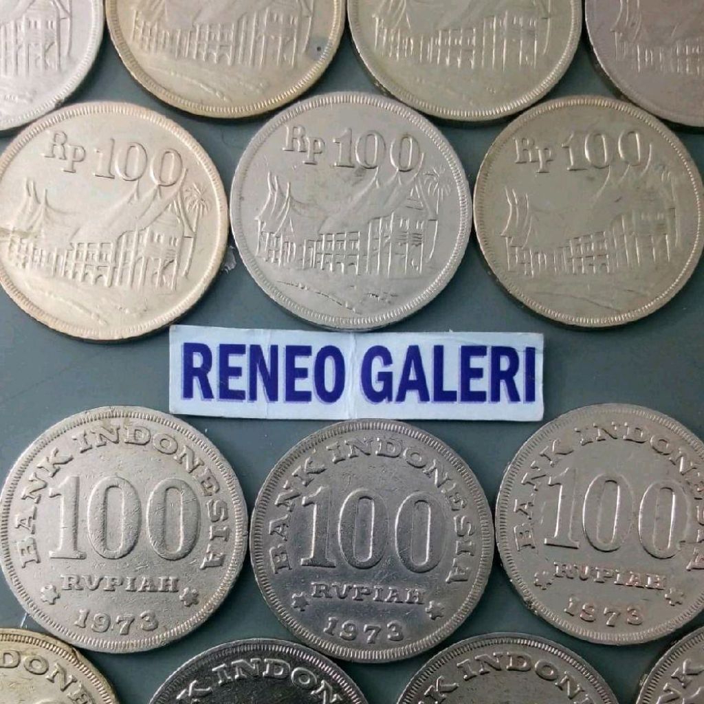 VF Cuci Rp 100 Rupiah Tebal Tahun 1973 Rumah Gadang Uang Koin Kuni Logam Indonesia