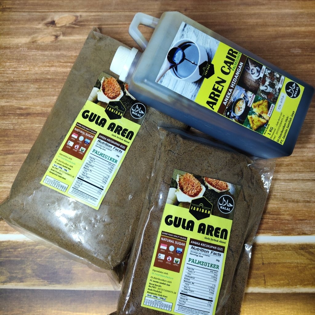 GULA AREN Bubuk dan Cair JAHIDAH (tersedia harga grosir)