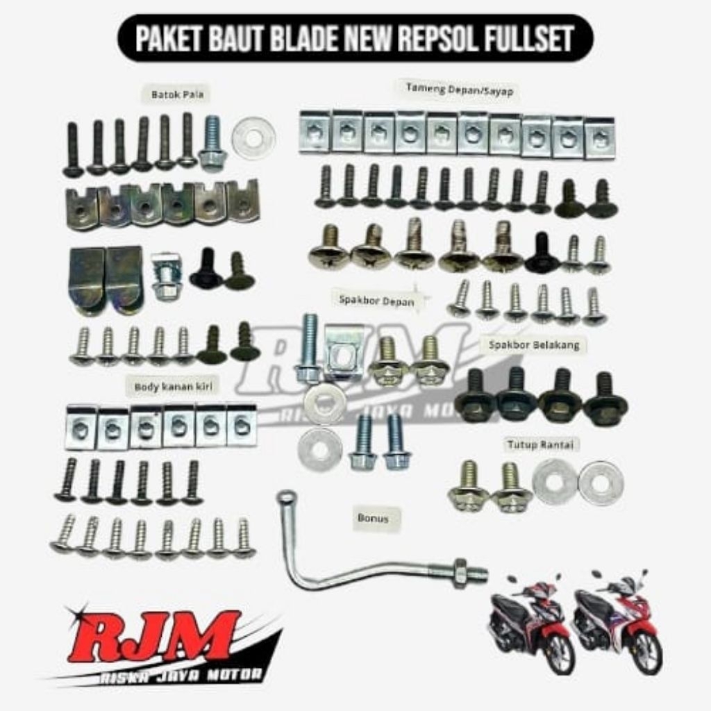 BAUT LENGKAP FULL SET BODY HONDA BLADE NEW 125
