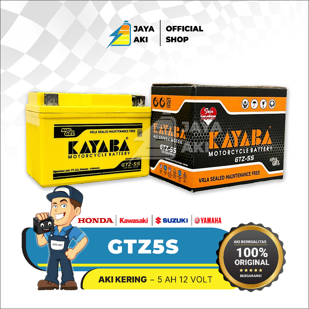 Aki Motor Beat FI Beat Karbu KAYABA GTZ5S Aki Kering