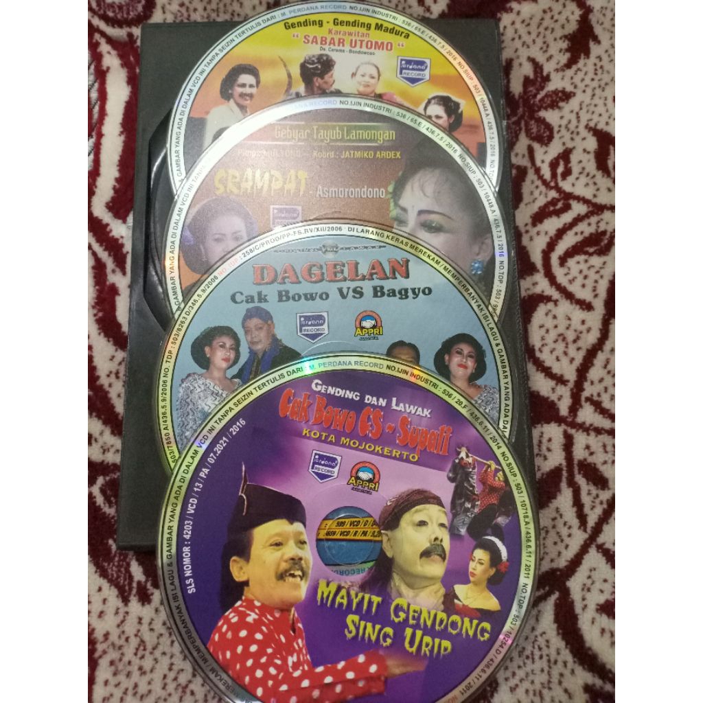 KASET VCD LAWAK SUPALI,CAK BOWO,TAYUB TANPA COFER BONUS BOX