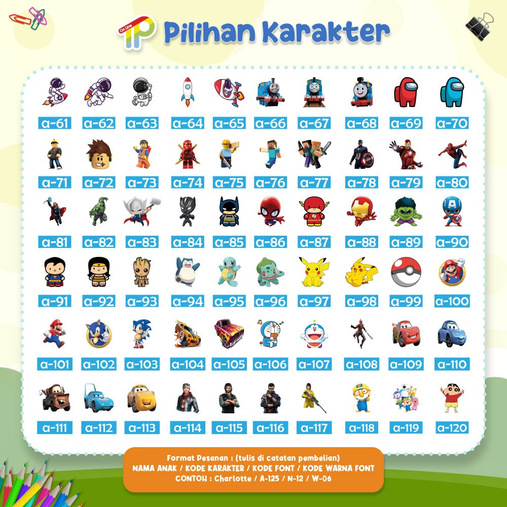 

Ay00! Stiker Nama UV Waterproof (Isi 30Pcs)