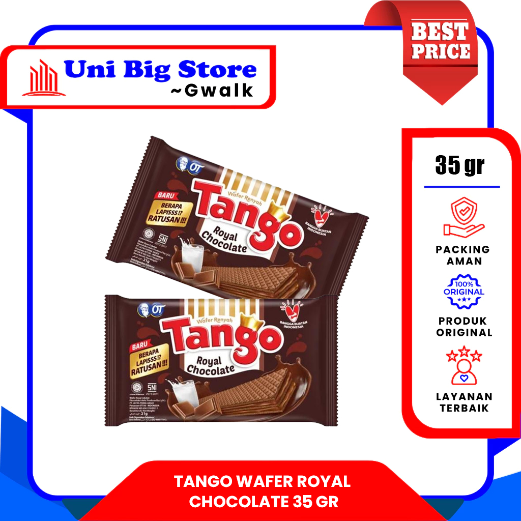 

TANGO WAFER ROYAL CHOCOLATE WAFER RENYAH COKLAT - 35 gr