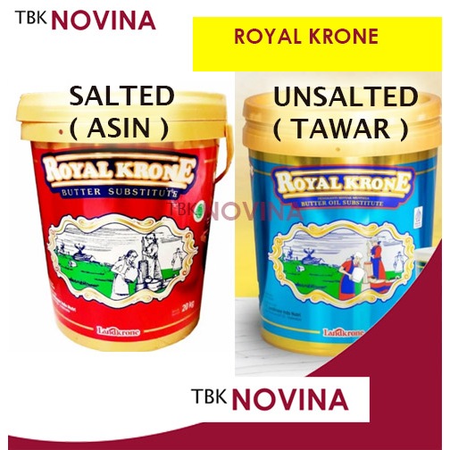 

ROYAL KRONE BUTTER SUBTITUTE 100gr / 250gr/ 500gr packing aman wadah thinwall