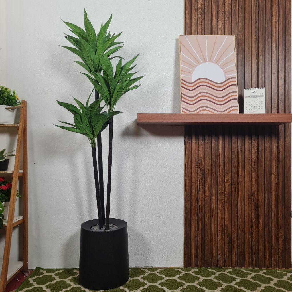 tanaman artificial gelombang cinta 1,4 meter dekorasi ruangan tanaman plastik