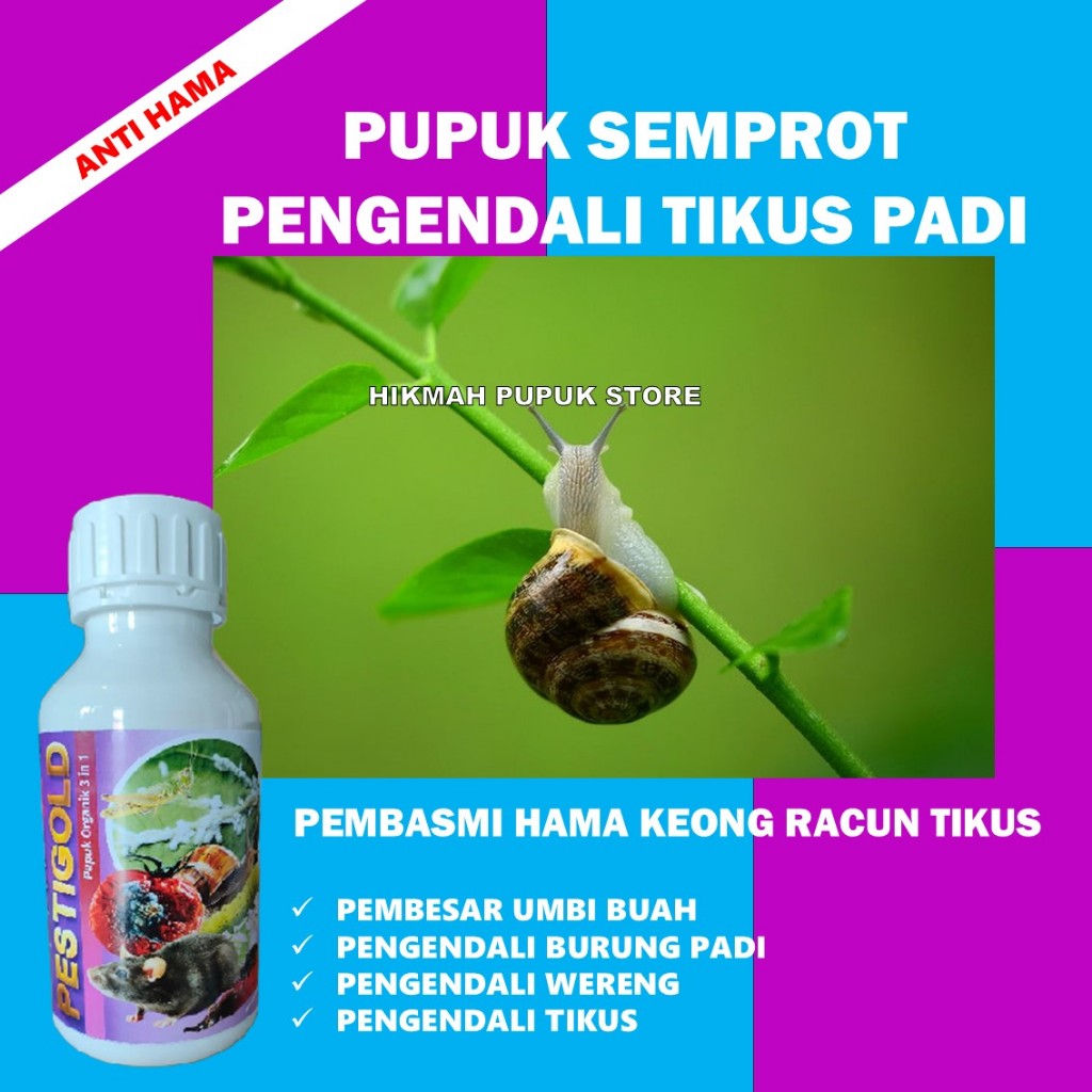 Pestisida PESTIGOLD / Obat Tikus, Keong Semprot Untuk Padi / Obat Padi Pengusir Tikus / Obat Hama Pa
