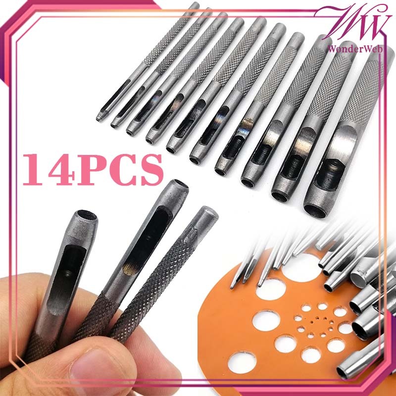 

14pcs/Set Alat Pembolong Kulit 1-10mm Alat Pembolong Sabuk Kulit Pembolong Kulit Set Plong Pembolong Kulit