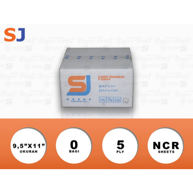 

SJ Orange Kertas Continuous Form 5 PLY NCR 9,5" x 11