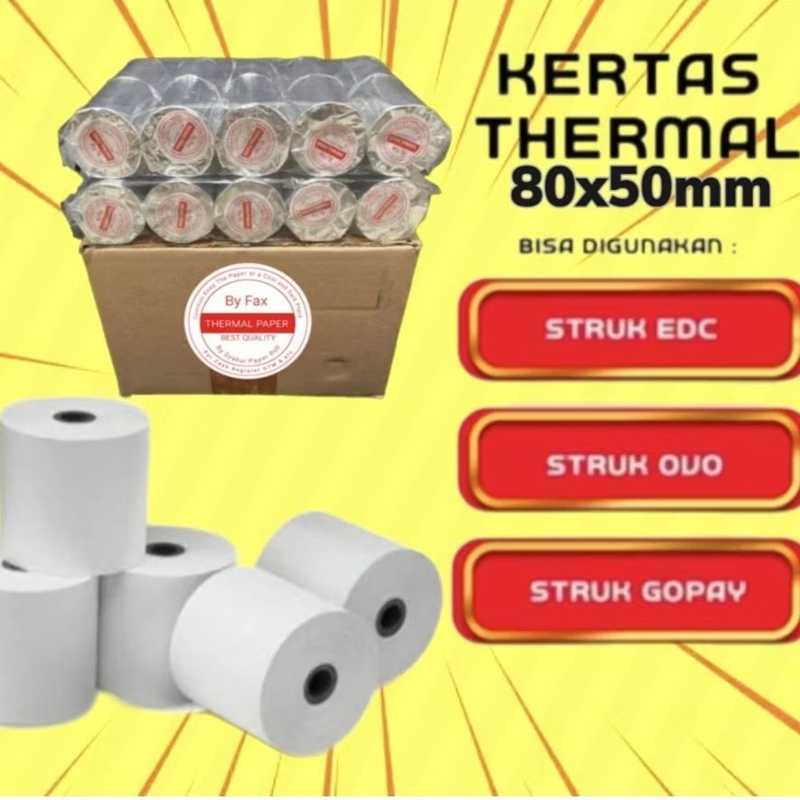 

Kertas struk thermal 80x50 mm isi 10 pcs