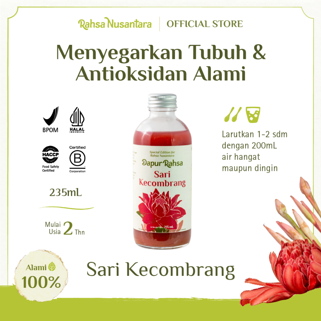 

Limited Edition: Sari Kecombrang 235mL | Sirup Herbal Alami | by Rahsa Nusantara