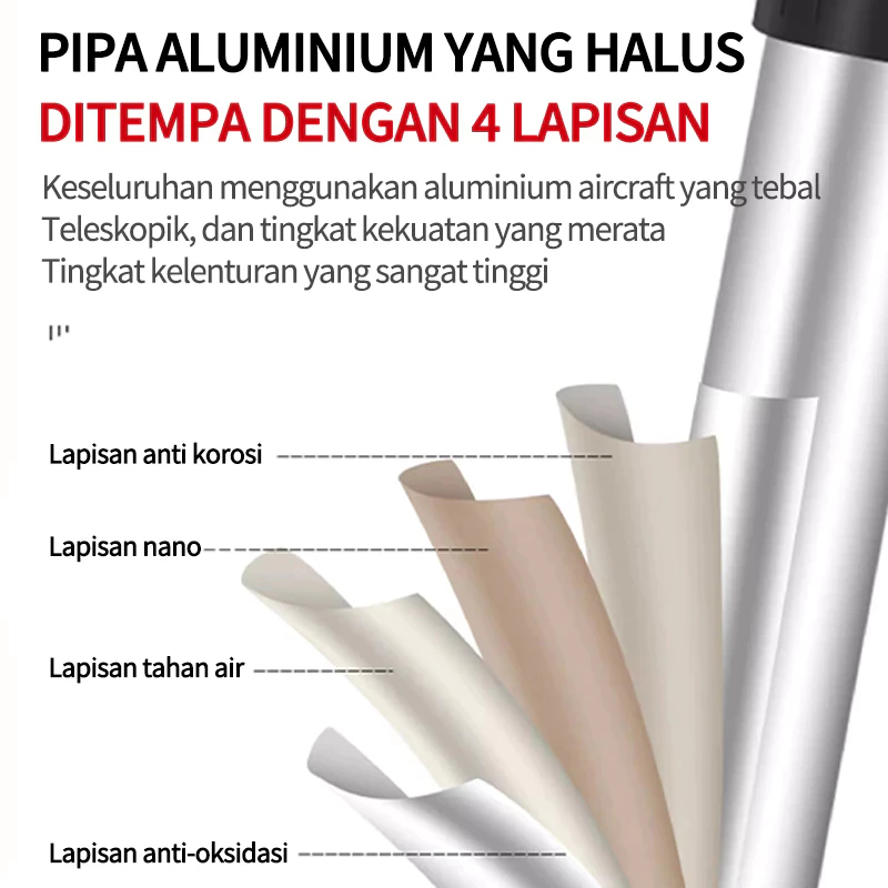 Sunbloom Reaim Tangga Lipat Alumunium Tangga Teleskopik Multifungsi 5.1M Tangga Lipat Teleskopik