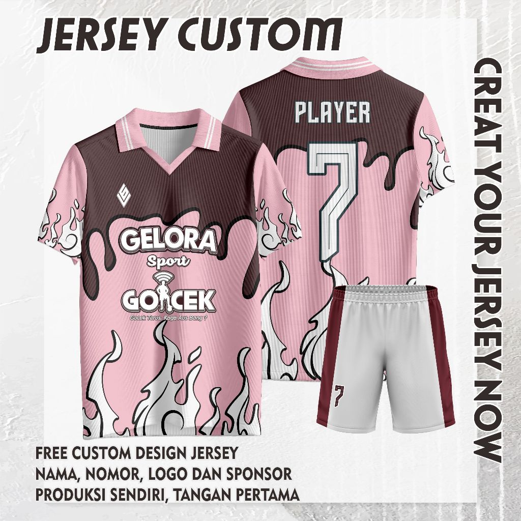 Jersey Futsal Full Printing Bebas Custom Design (BISA SATUAN)