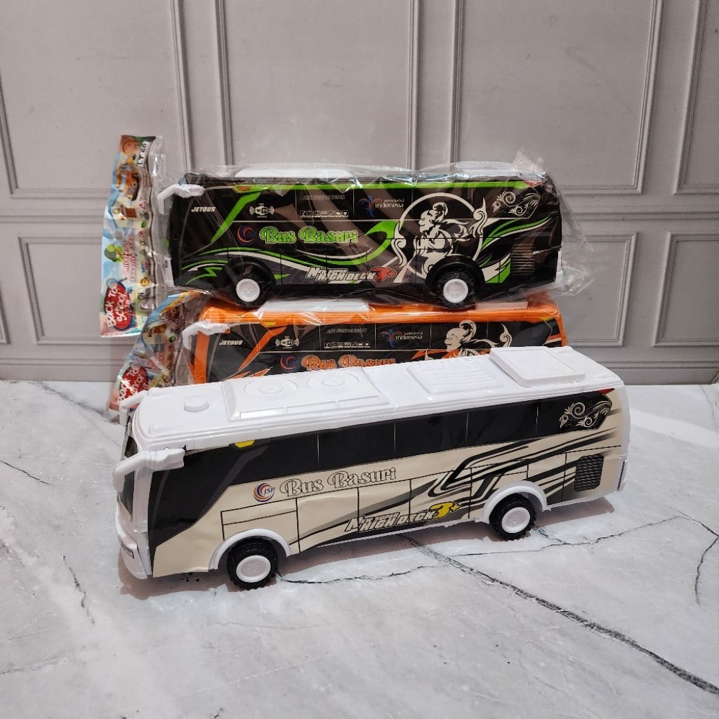 Mainan Bus Basuri Telolet - Mainan Bis Basuri Ada Suara dan Cahaya