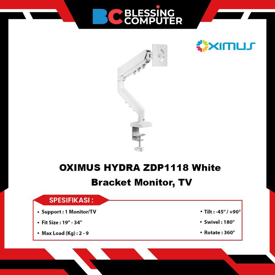 OXIMUS HYDRA ZDP1118 White Bracket Monitor, TV