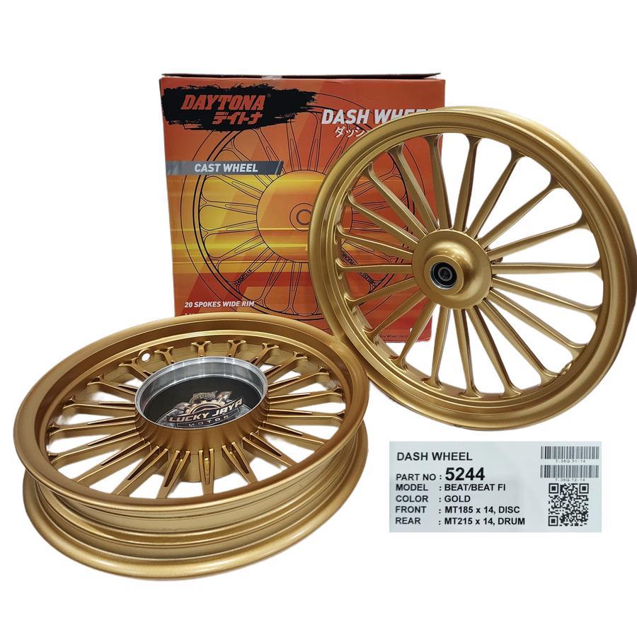 Pelek Velg Vleg Racing Daytona Beat Scoopy Spacy Vario 110 Beat Pop Beat Fi Esp Ring 14 Gold (5244)