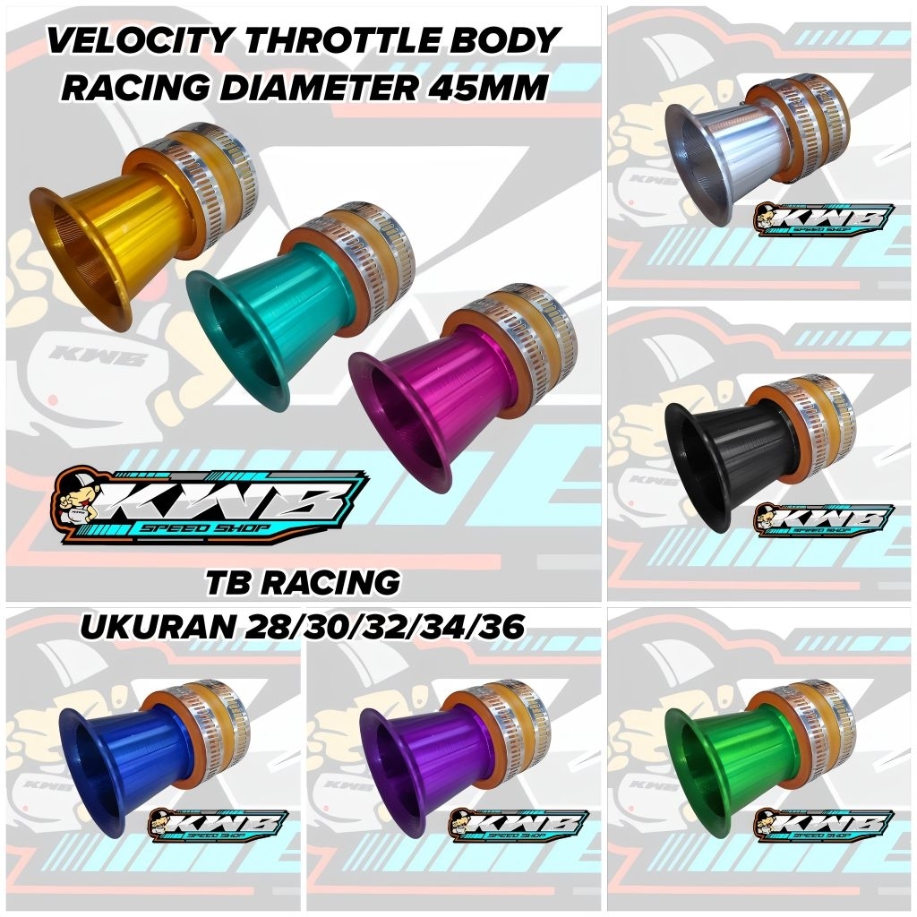 VELOCITY THROTTLE BODY DOWNDRAFT TB RACING 28/30/32/34/36 DOWNDRAFT DIAMETER KARET 45MM