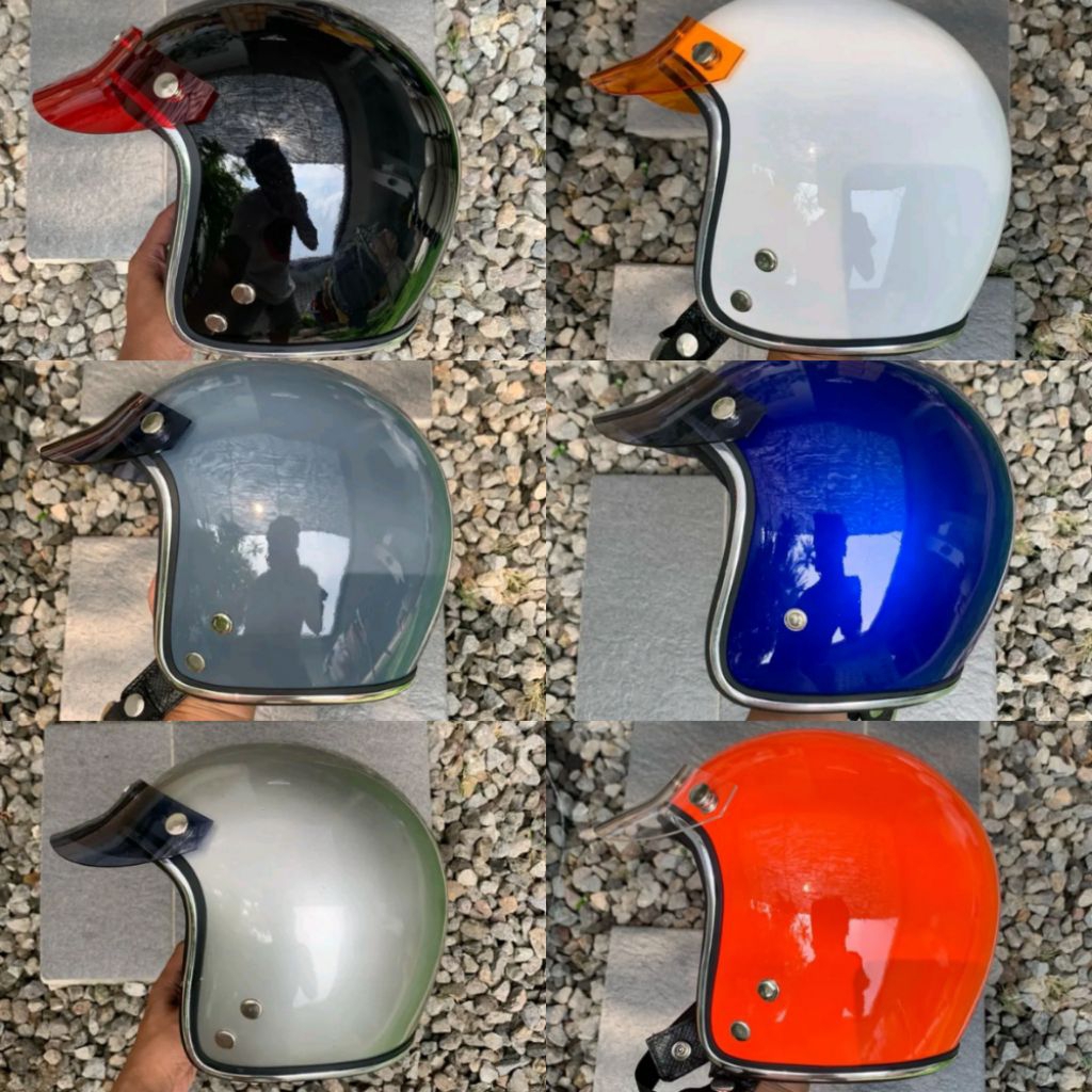 Helm Slimhead Busa Polos Free Pet Retro