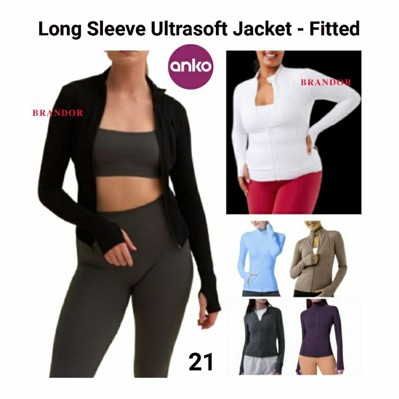 KODE P45A Brandor  ACTIVE LONG SLEEVE ULTRA SOFT JACKET FULL ZIPPER  Anko anjc21  Gym Yoga Fitness R
