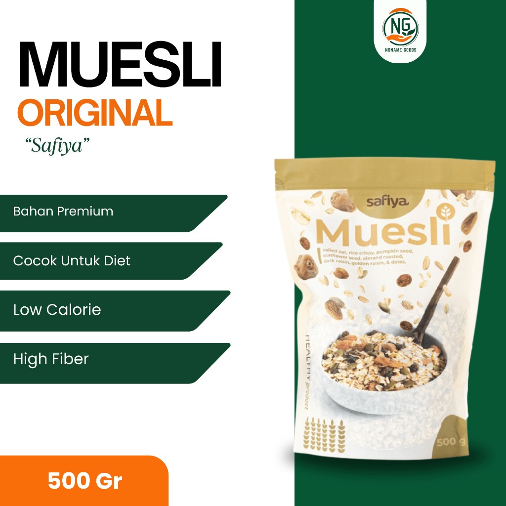

MUESLI SAFIYA 500 GR DRIED FRUIT AND SEED SEREAL SEHAT
