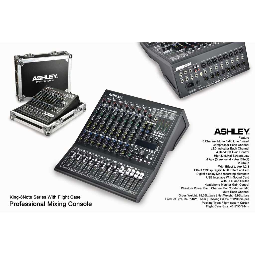 Mixer audio ashley KING 8 NOTE /  King8 note / King 8note - FREE HARDCASE