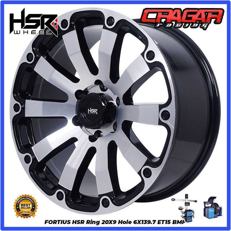 Velg Semi Offroad Ring 20 Lubang 6 Untuk Mitsubishi Pajero Triton Strada Dll HSR Wheel Fortius R20