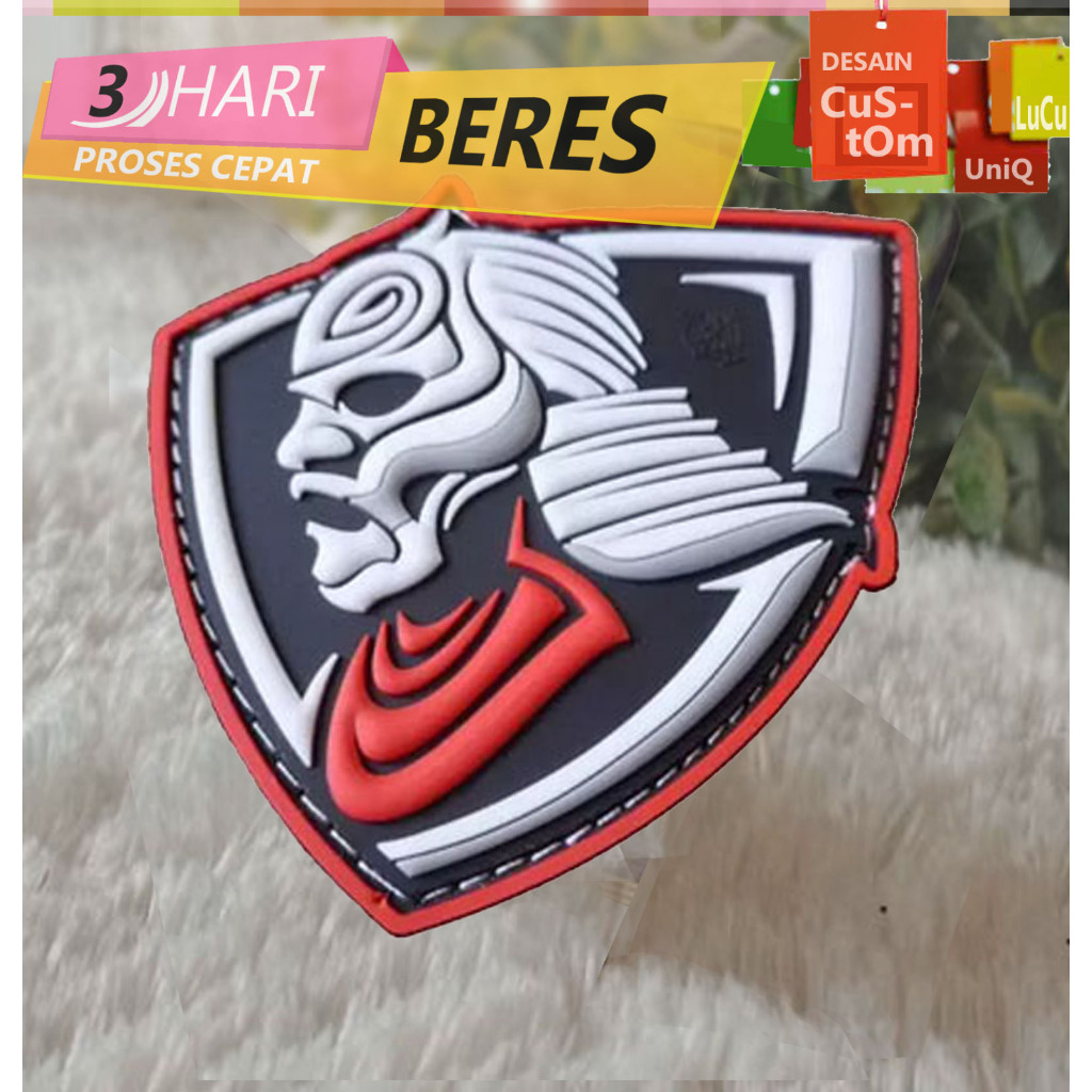 CUSTOM LABEL PATH BAHAN KARET UNTUK JERSEY SISTEM HOTMELT DAN VELCRO HOLOGRAM 3D DAN STANDAR