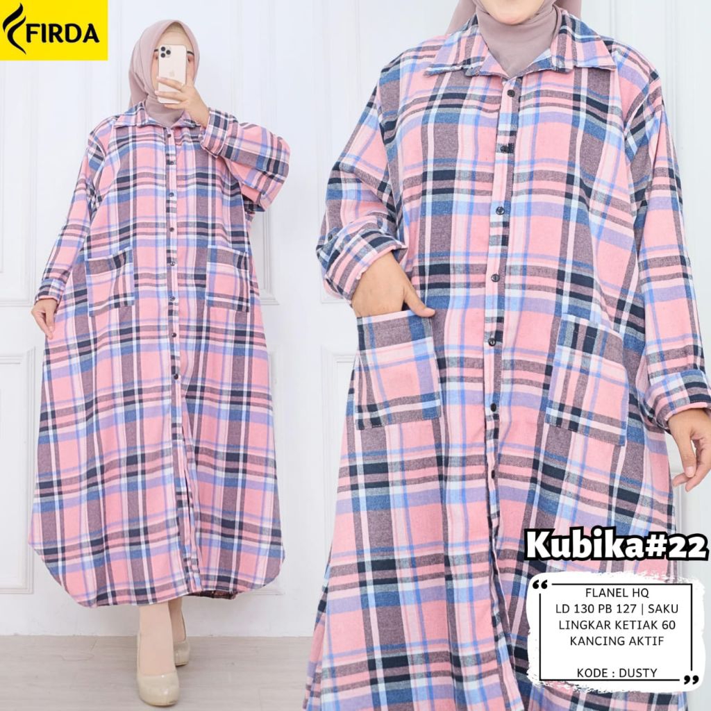 KUBIKA FLANEL HQ JUMBO LD 130 CM / BAJU JUMBO / DRESS JUMBO / GAMIS JUMBO / KUBIKA #22