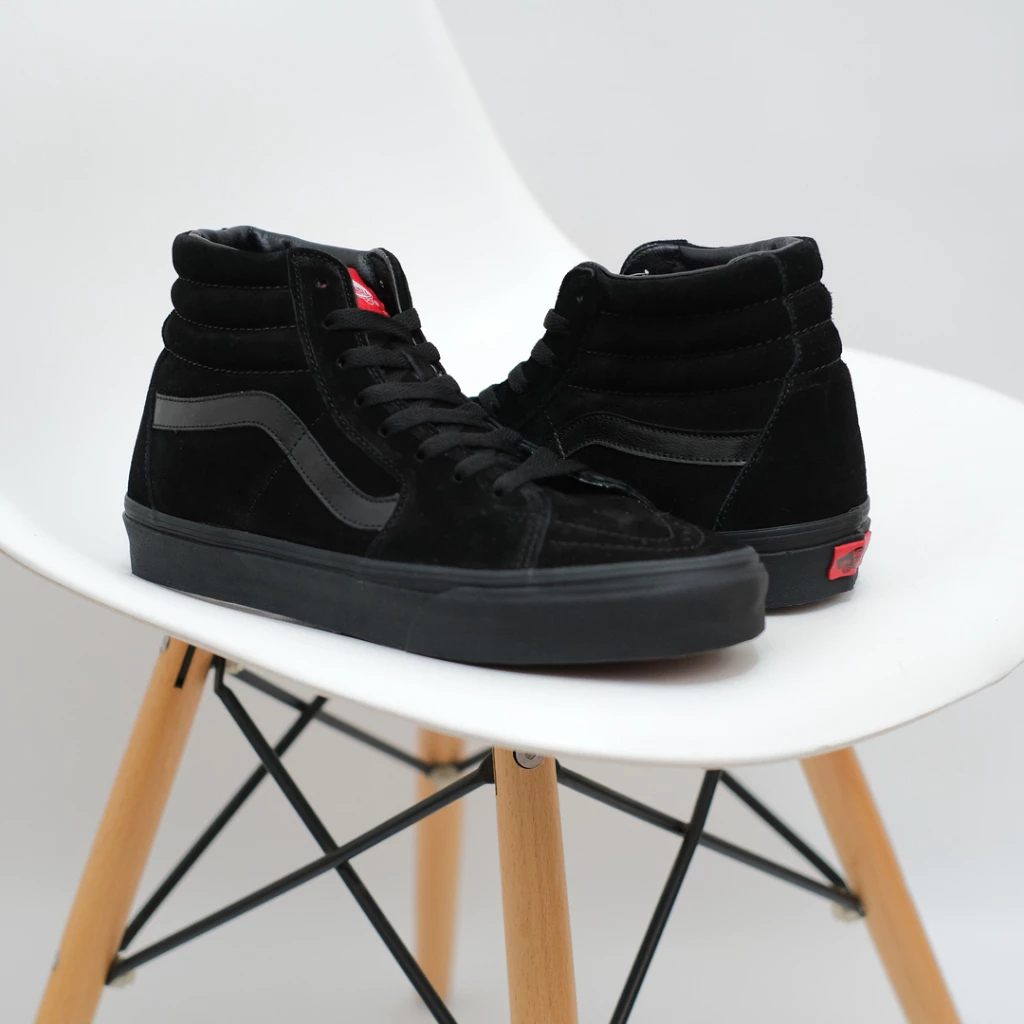 Sk8 High Full Black Laki Laki Perempuan Original Sneakers Casual Sepatu Sekolah Pria Wanita Hitam Sc