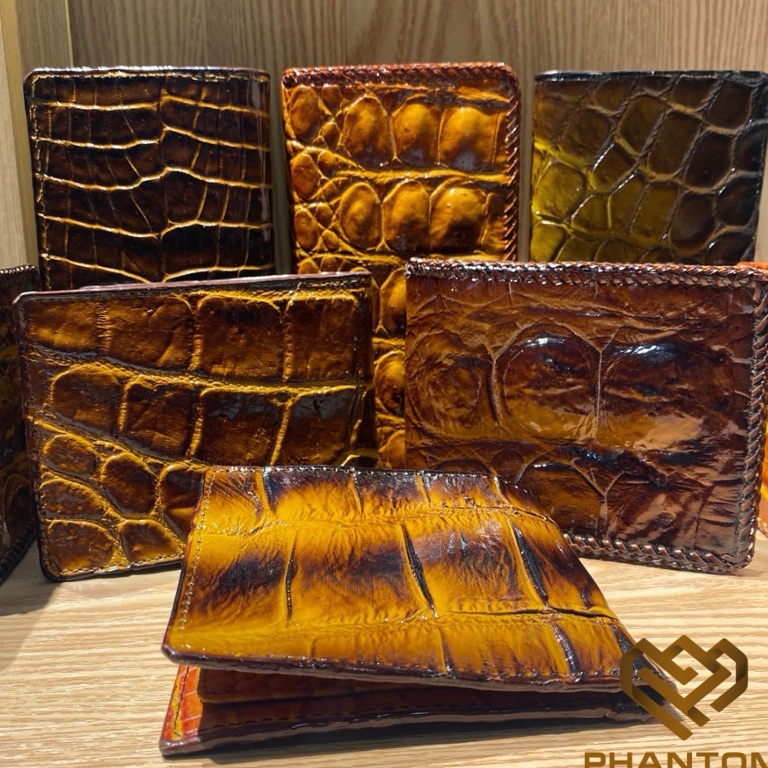 Dompet Lipat Pria Kulit Buaya Jahit Rajut Dompet Kulit Buaya DOMPET PRIA KULIT BUAYA  DOMPET BUAYA K