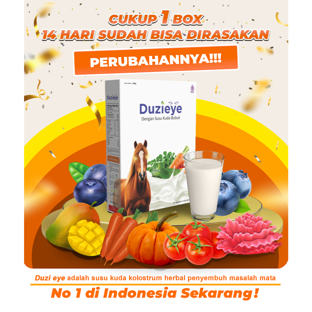 

Duzi Eye Susu Kuda Lombok Nutrisi Mata Bubuk 200 Gram 1 Box