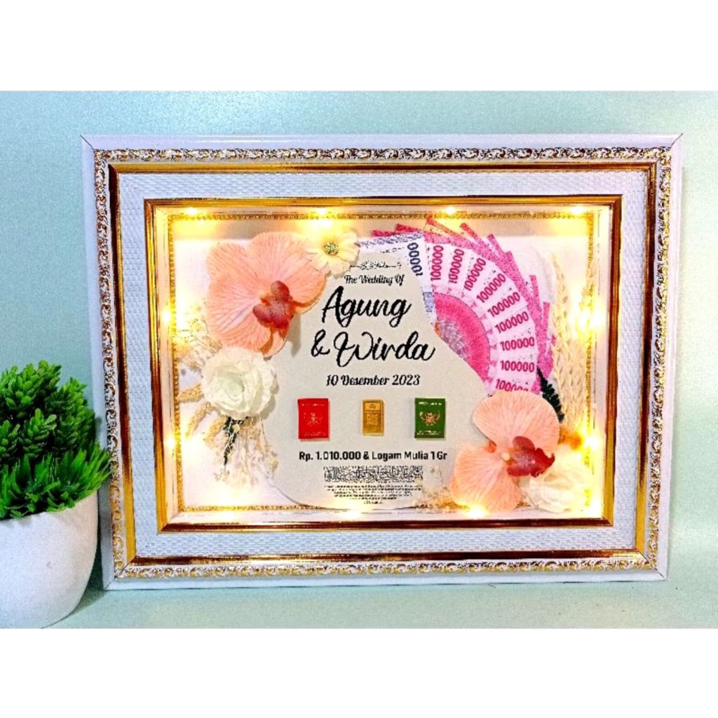 BINGKAI MAHAR PERNIKAHAN 3D UKURAN 30X40