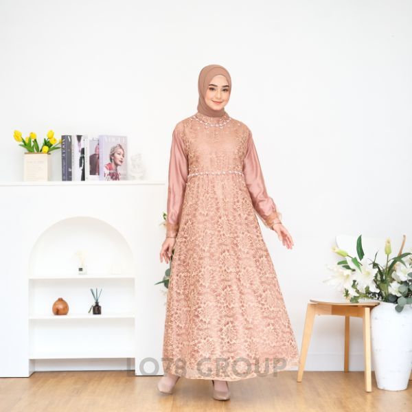 Fashion Muslim – Gamis Salwa Silk Dress By Kalea Batik | Bahan Gamis Brukat Full Depan Belakang Deng