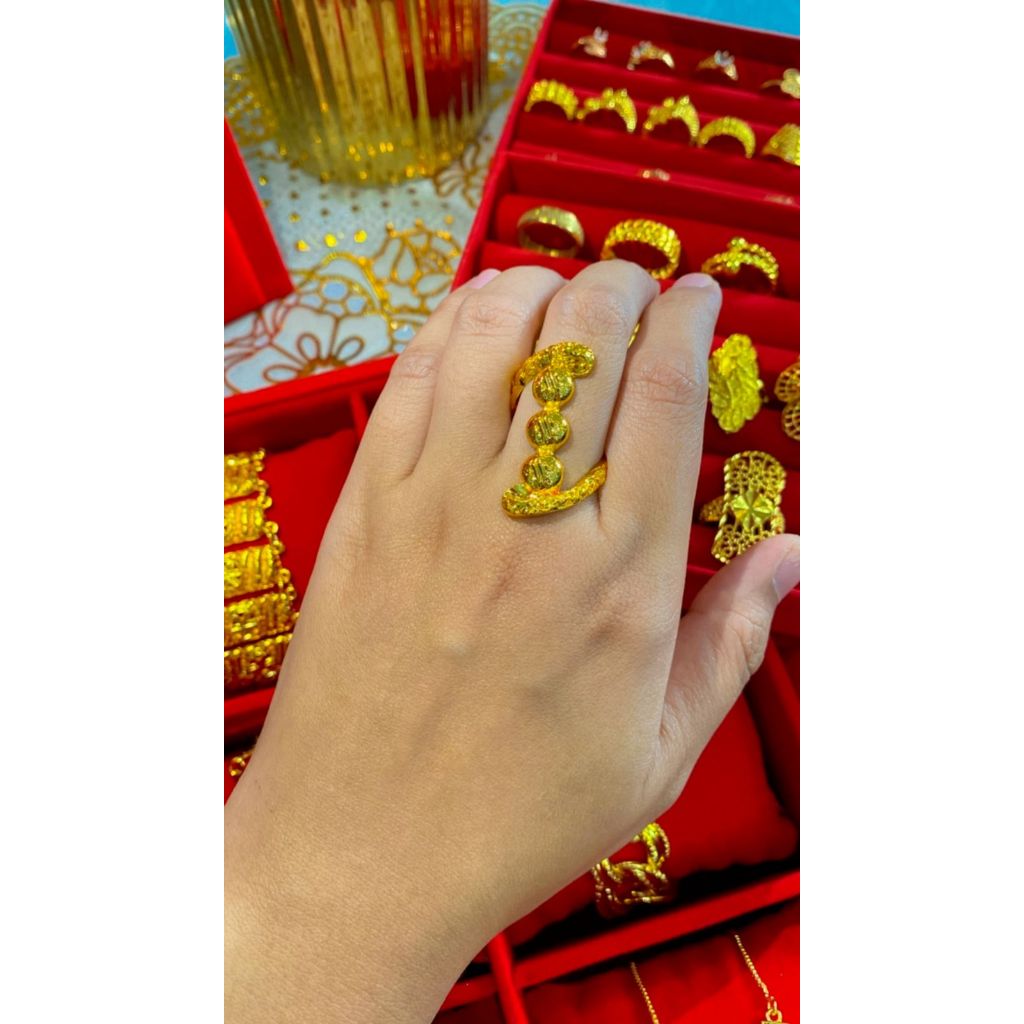 Cincin Panjang Dubai Lapis Emas 24K